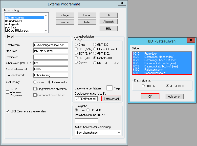 ALbis Export Externe Programme